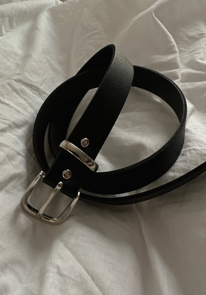 Silver buckle belt (2color)
